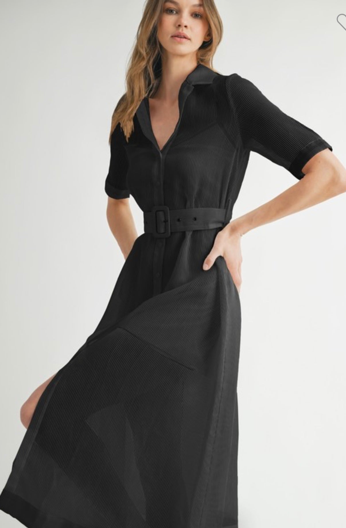 Luna Black Mesh Dress