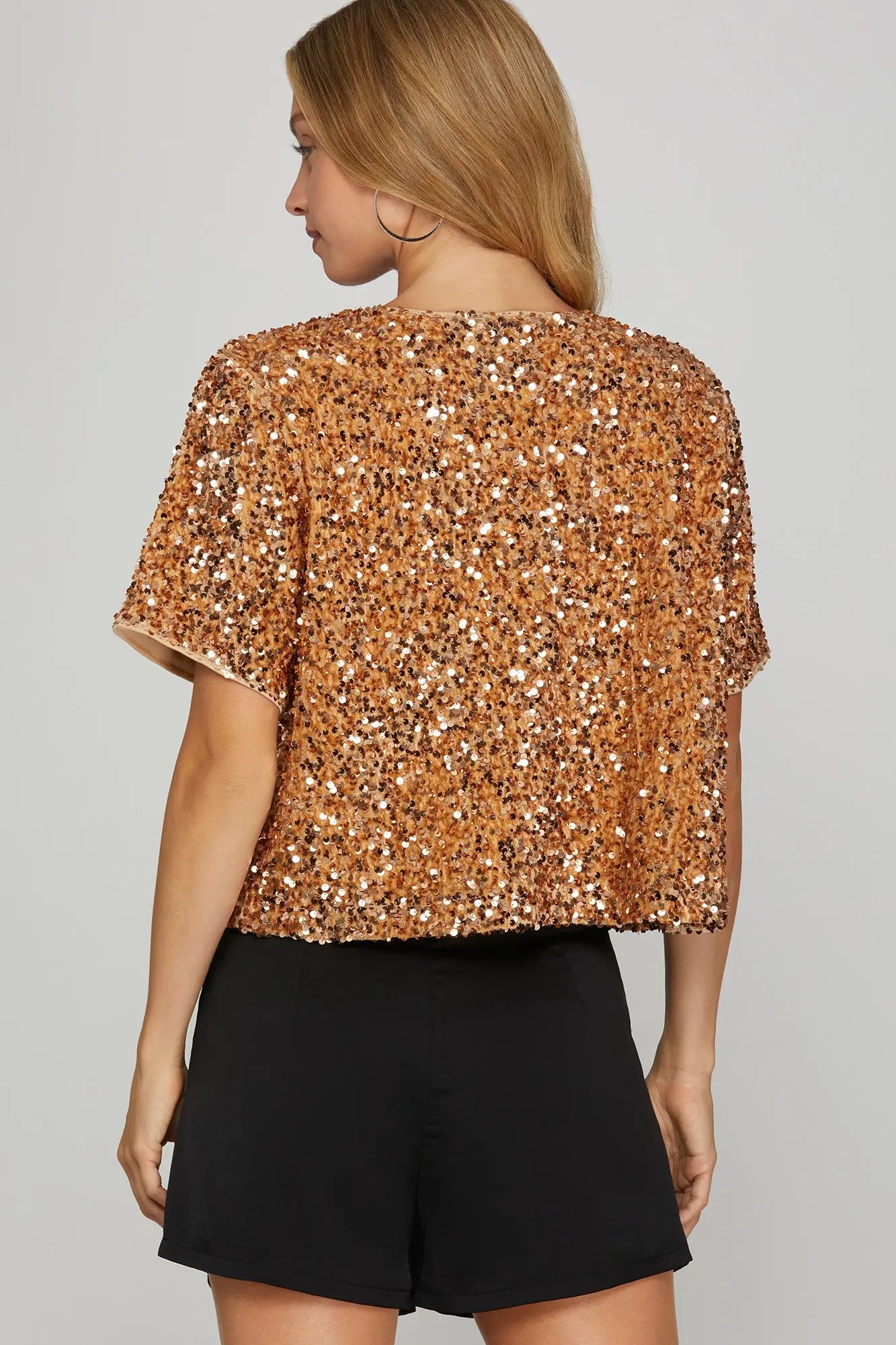 Abbie Gold Sequin Top