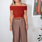 Ivonne Satin Brown Pants