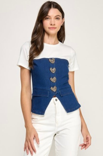 Belinda Denim Top