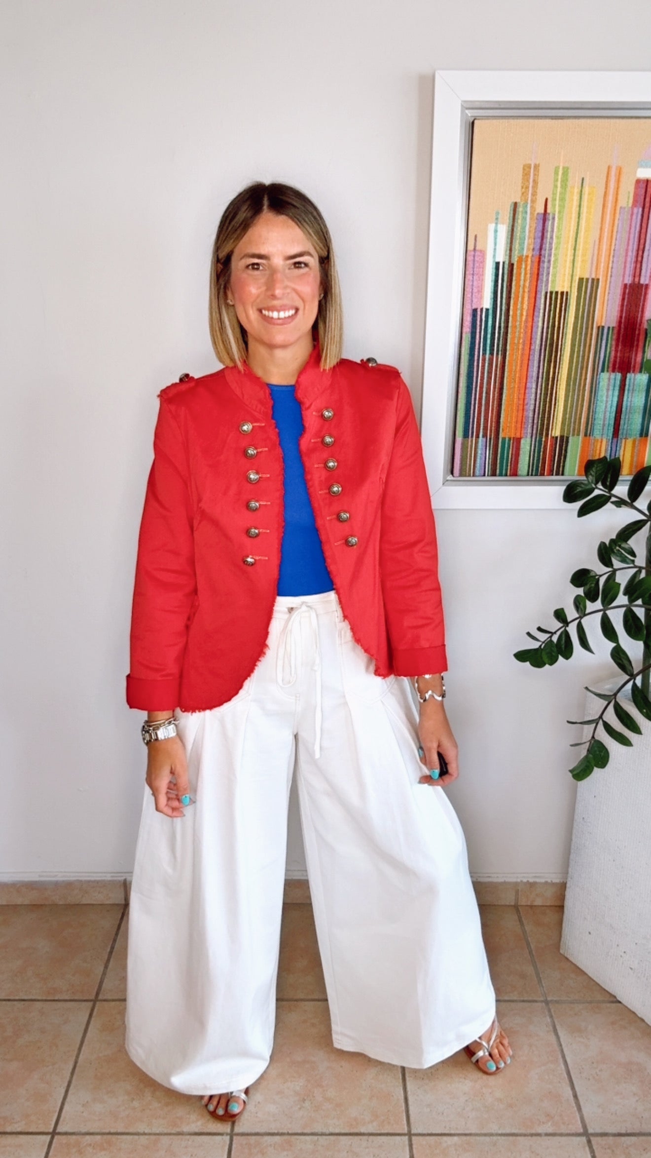 Frances Red Napoleon Jacket
