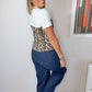 Celeste White Leopard Top