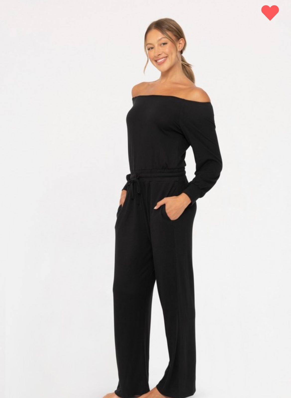 Lilly Black  Off Shoulder Jumpsuit