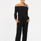 Lilly Black  Off Shoulder Jumpsuit