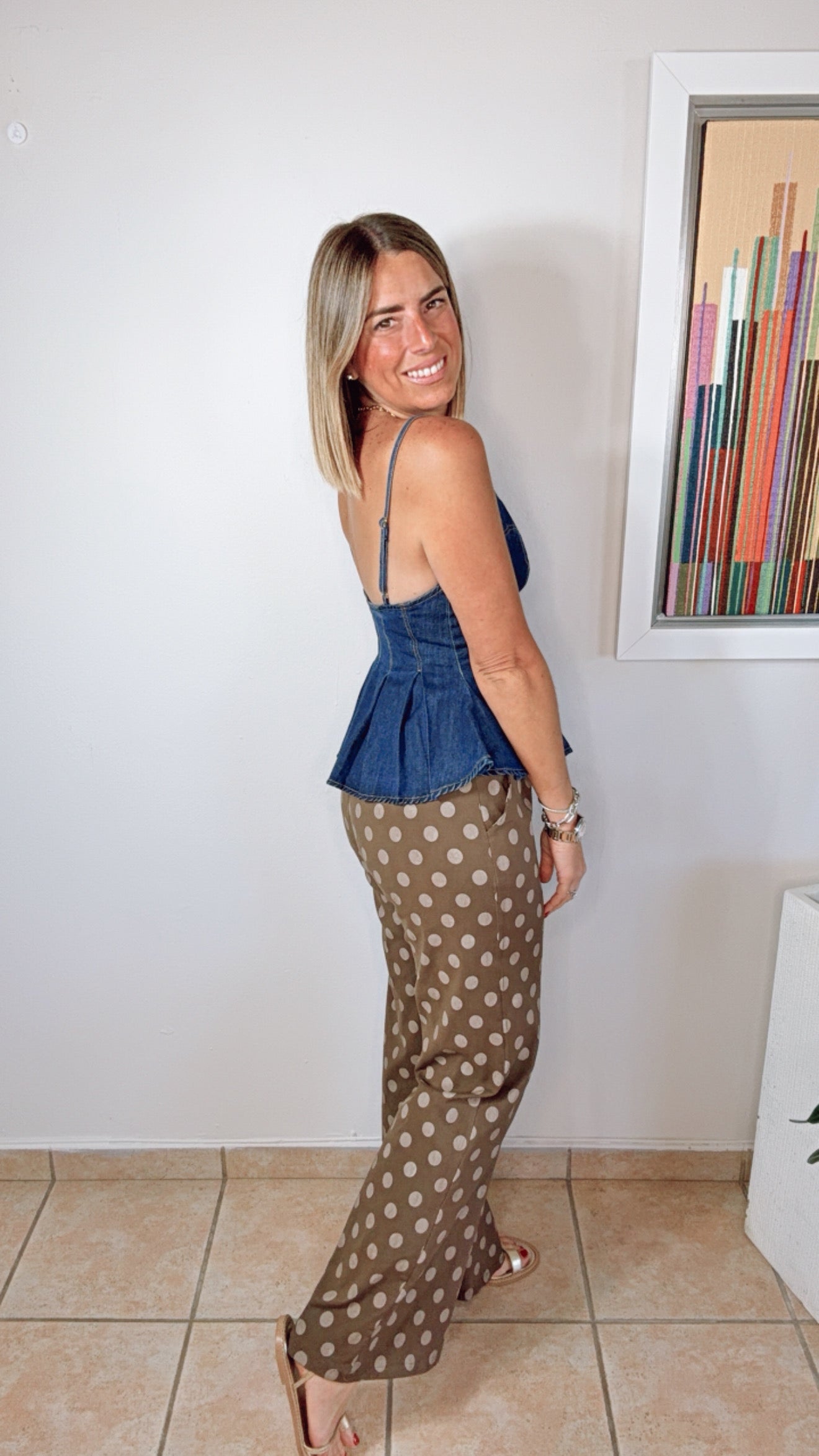 Glenda Brown & Cream Polka Dots Pants
