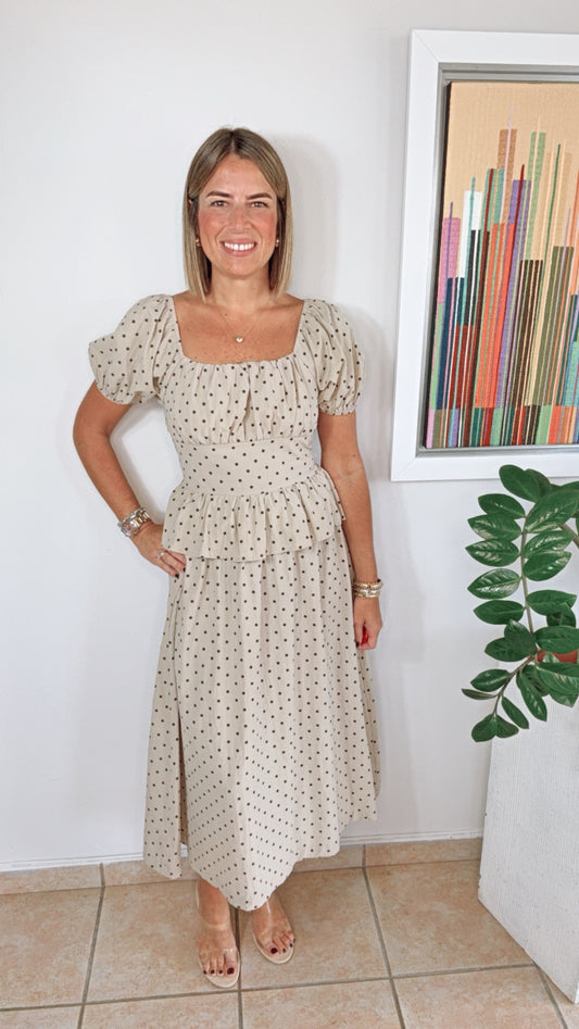 Lorraine Brown Polka Dot Dress