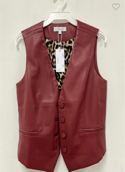 Tori Burgundy Vest