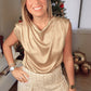 Kristine Metallic Gold Top