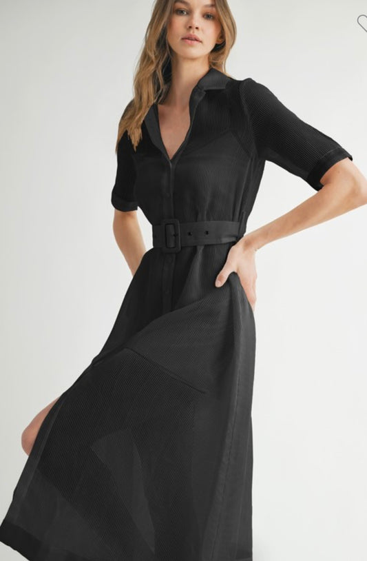 Luna Black Mesh Dress