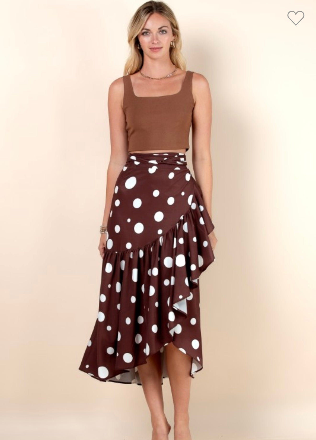 Gema Brown Polka Dot Skirt