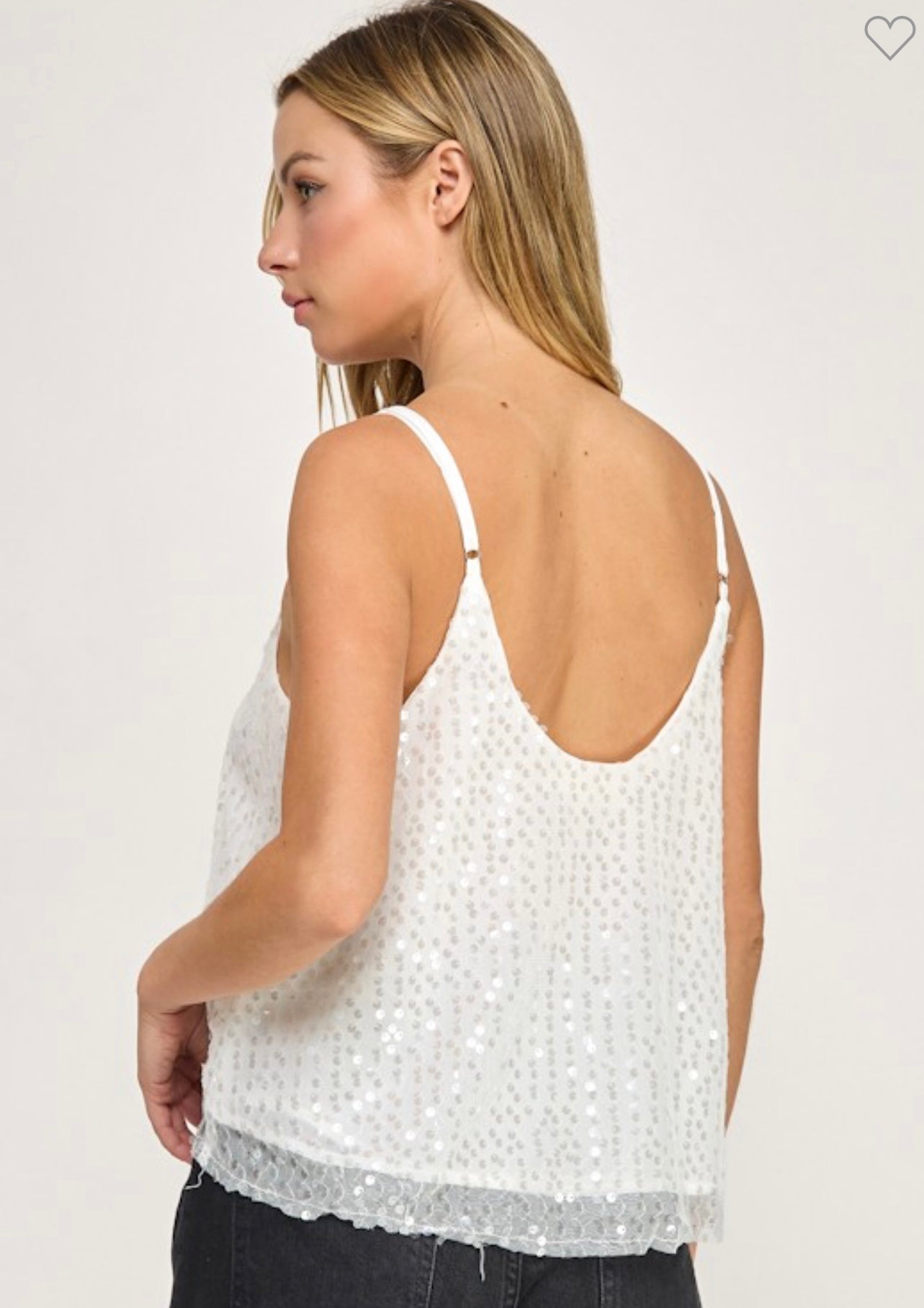 Vega White Sequin Top