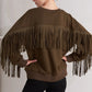 Tori Brown Fringe Sweater