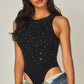 Mayra Black Rhinestone Bodysuit