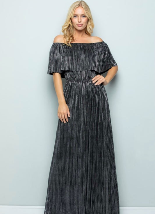 Alondra Metallic Maxi Dress